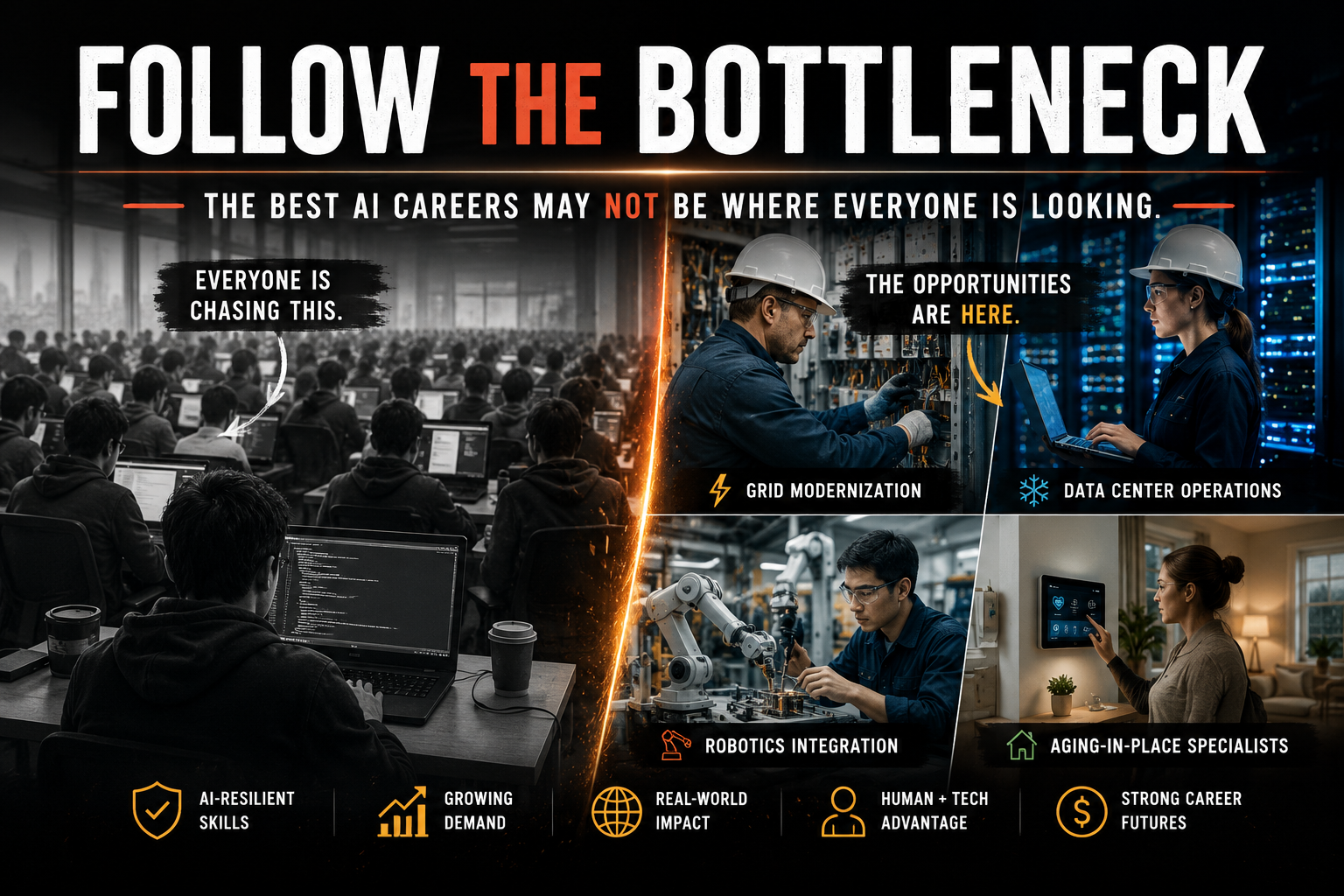 Follow the Bottleneck career map graphic.
