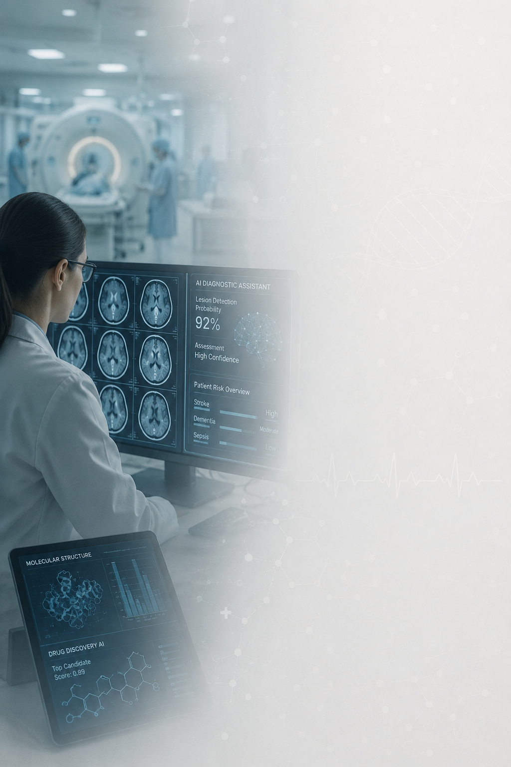 Medical technology and surgical robotics illustration.
