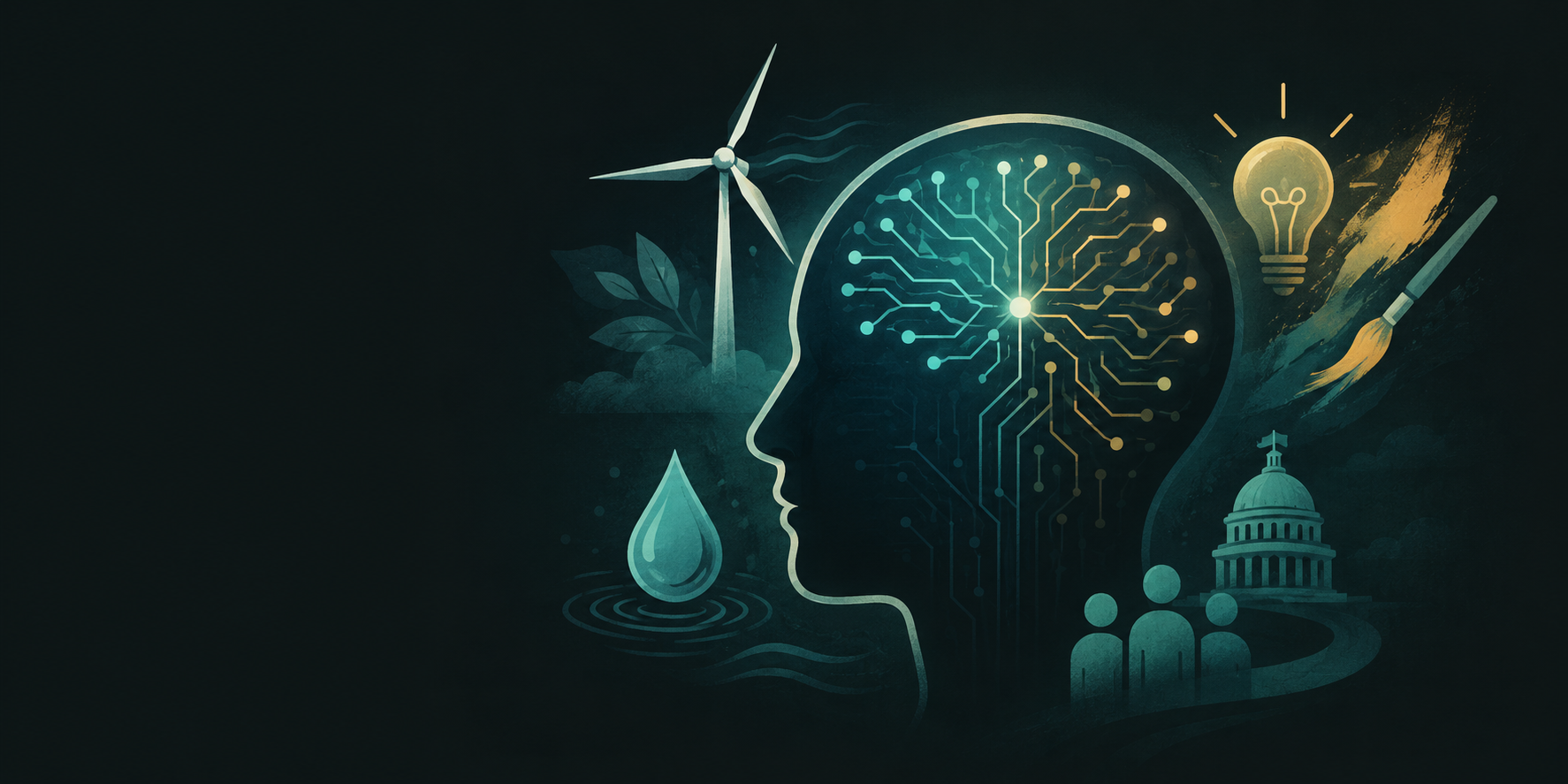 Illustrated mythbusting graphic for practical AI questions.